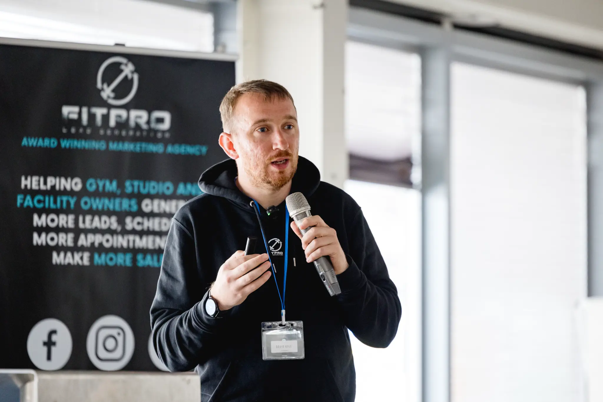 David Kyle speaking at FitPro event
