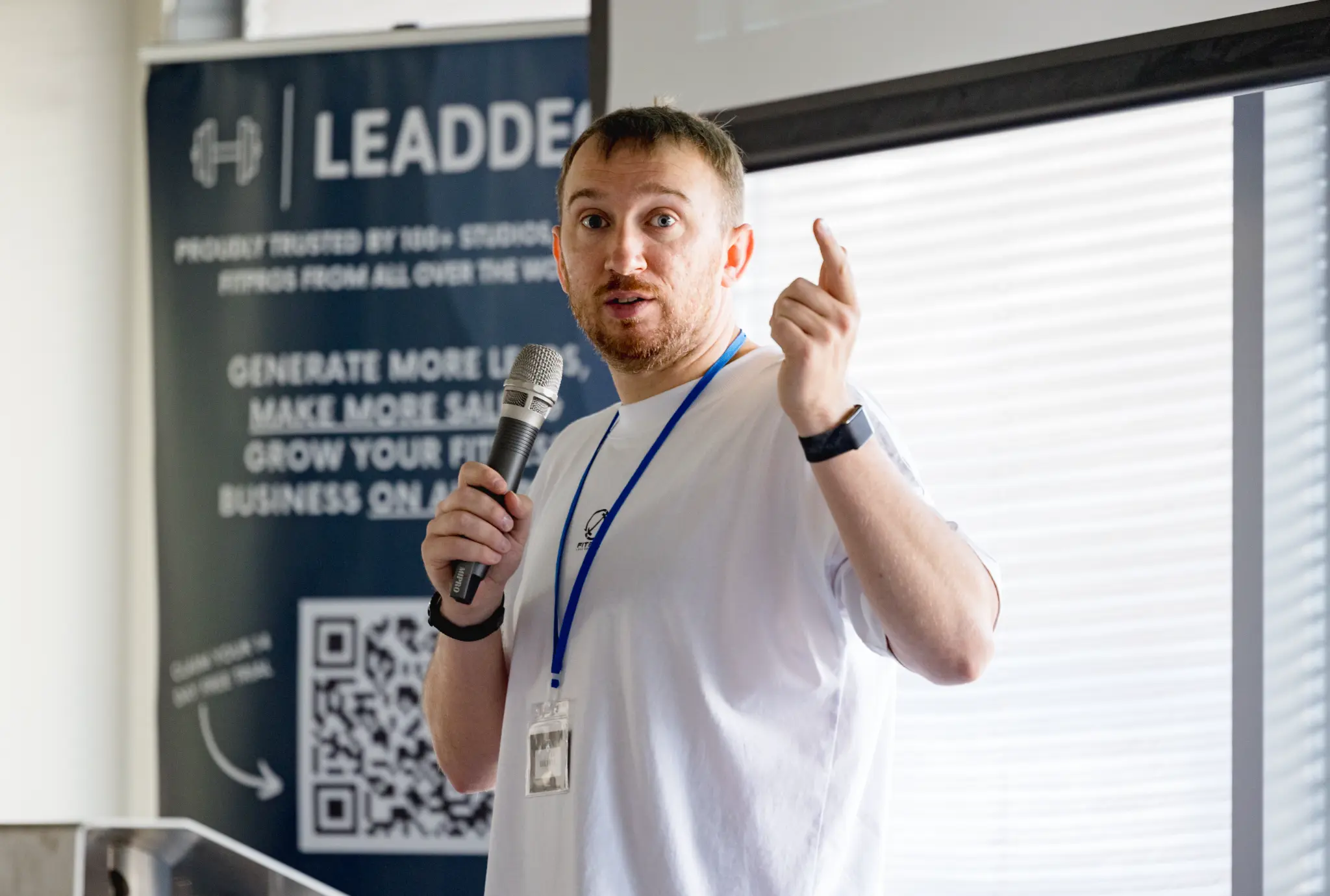 David Kyle presenting at FitPro event